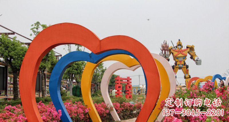 信阳不锈钢心形拱门雕塑——浪漫之门
