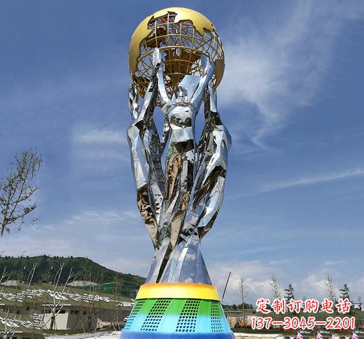 信阳不锈钢艺术地球仪雕塑精美的艺术装置