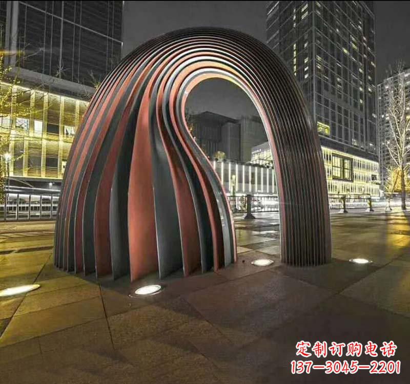 信阳不锈钢异形拱门雕塑精致古典风格