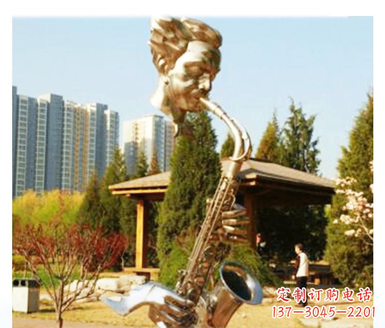 信阳不锈钢萨克斯雕塑精美而又抒情