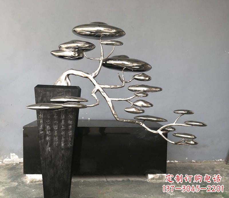 信阳不锈钢迎客松雕塑雕塑带来的美丽