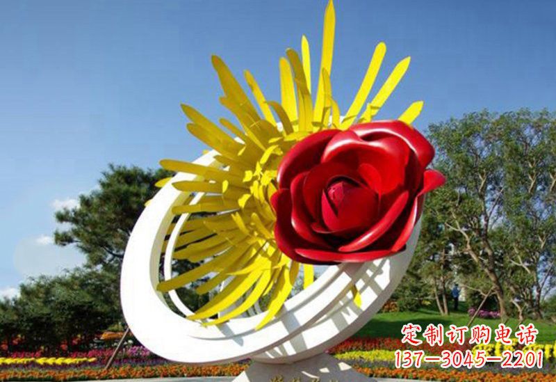 信阳不锈钢玫瑰花雕塑——给城市景观带来美丽