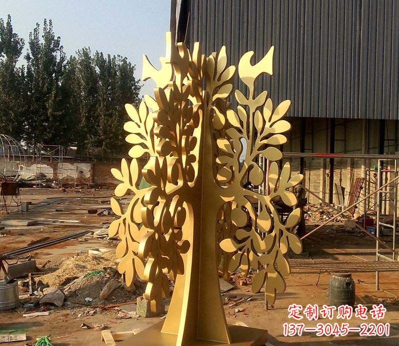 信阳不锈钢树叶雕塑艺术的精美表现