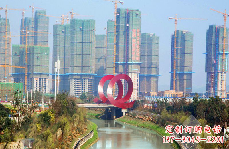 信阳精美不锈钢圆环雕塑