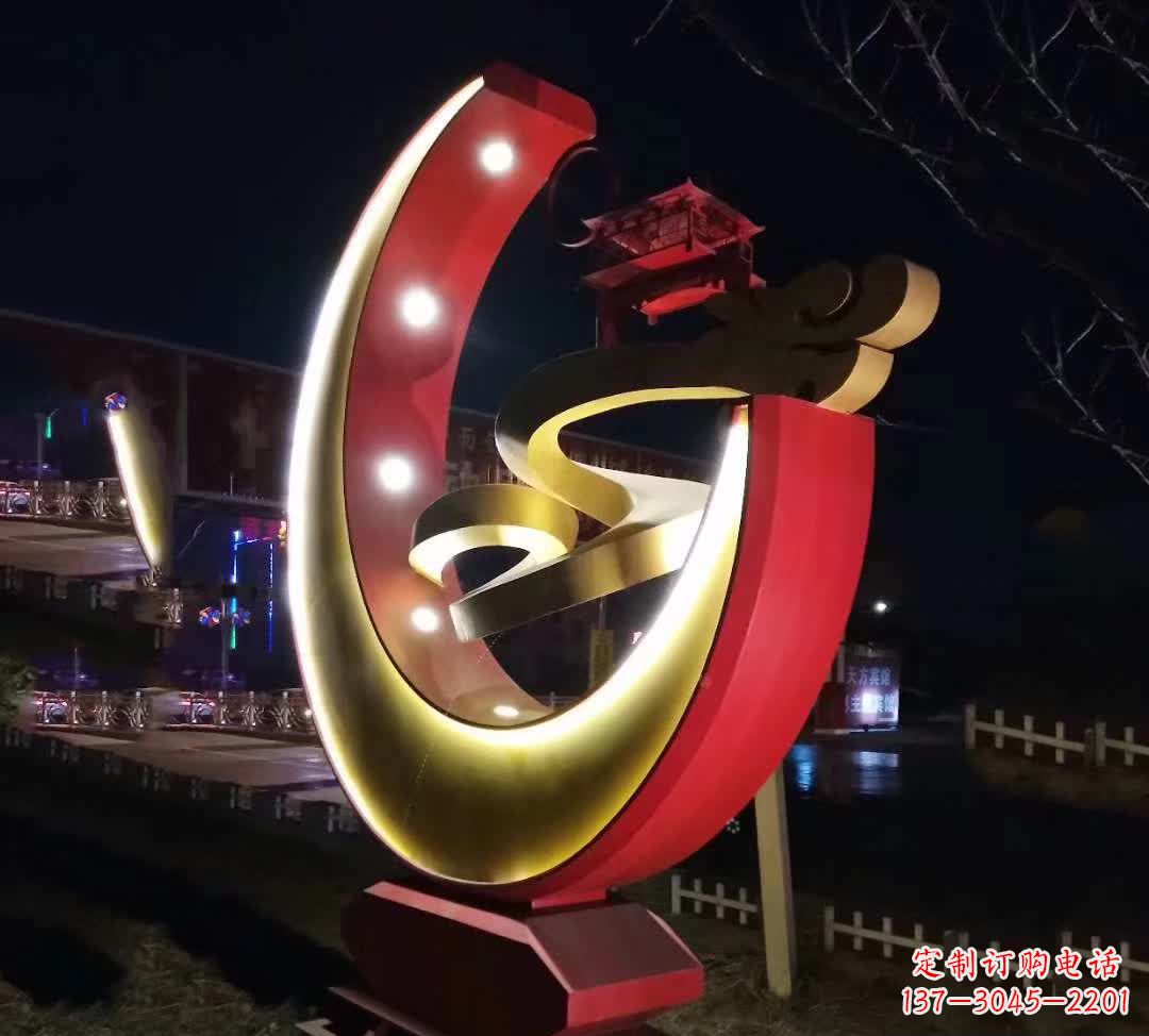 信阳不锈钢月亮抽象雕塑——璀璨星空下的绝美艺术