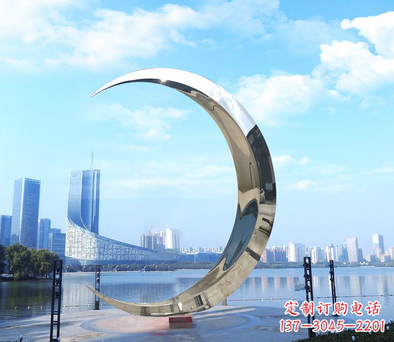信阳不锈钢月亮雕塑象征着美丽的月亮