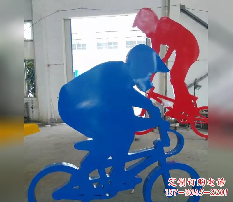信阳不锈钢运动骑·精美自行车雕塑
