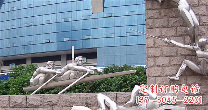 信阳不锈钢运动员雕塑——震撼的街头景观
