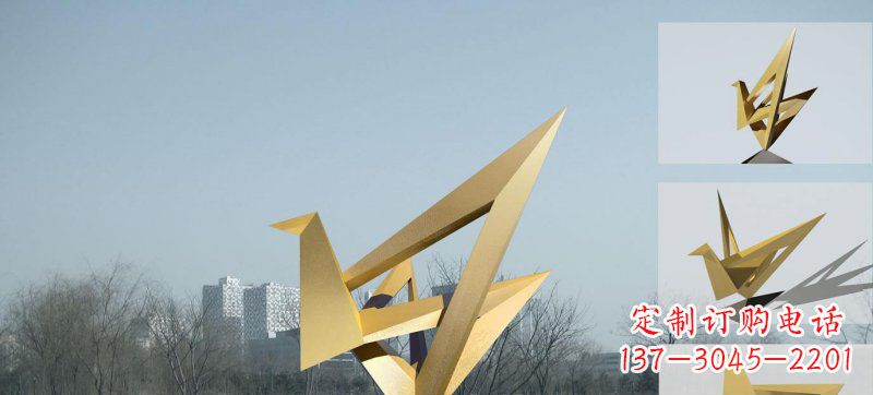 信阳不锈钢仙鹤雕塑灵动的艺术符号
