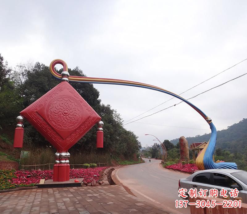 信阳不锈钢拱门雕塑精致的现代艺术