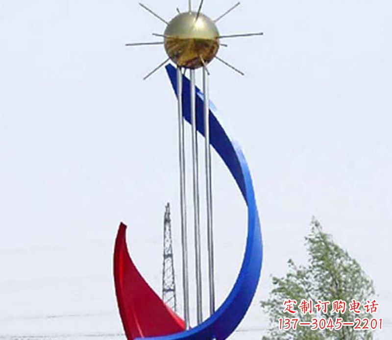 信阳流动的美——不锈钢飘带雕塑
