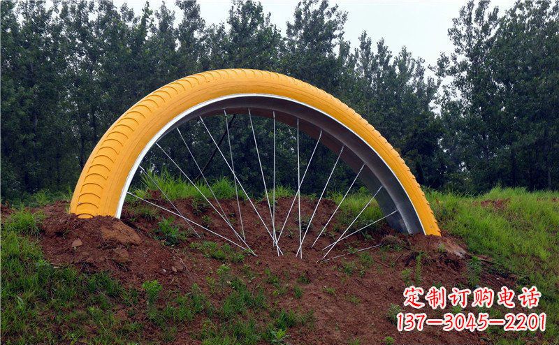 信阳不锈钢自行车雕塑——景观美化的象征