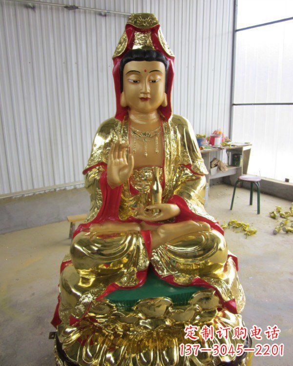 信阳彩绘观音菩萨铜雕