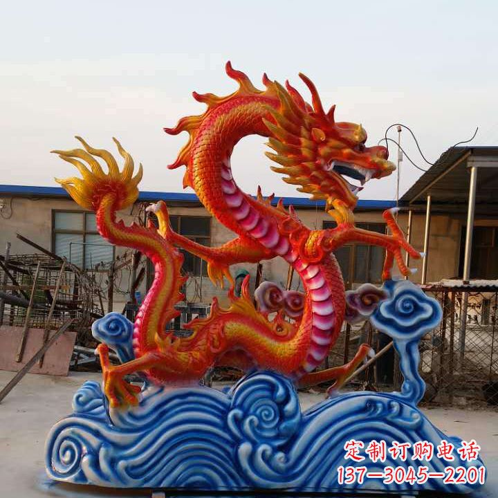 信阳彩绘龙神兽动物铜雕