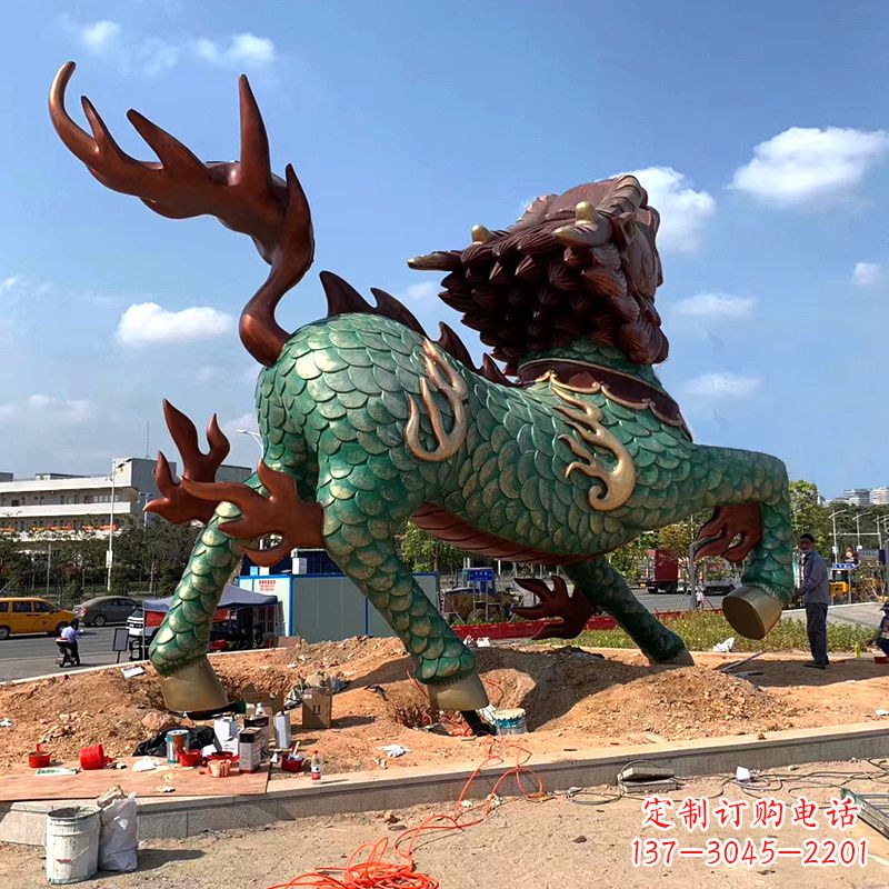 信阳麒麟雕塑——美丽传说的象征