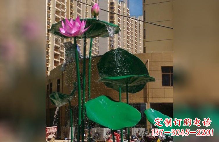 信阳彩色不锈钢荷花雕塑美丽而富有寓意