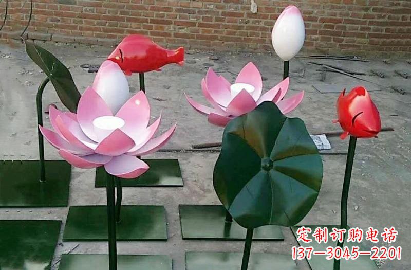 信阳彩色不锈钢鲤鱼雕塑传承古典文化的艺术之作