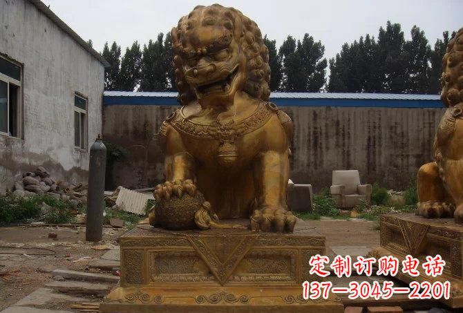 信阳静谧的狮子雕塑精美的工艺与精神传承