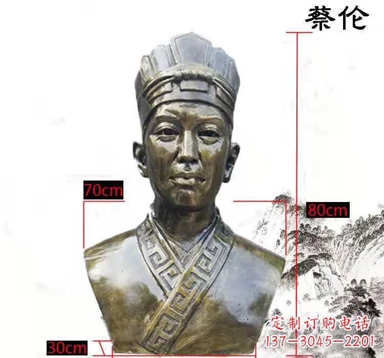 信阳蔡伦头像铜雕