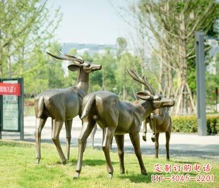 信阳藏羚羊公园羚羊铜雕