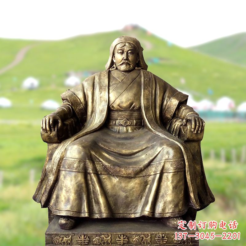 信阳成吉思汗一件经典的玻璃钢雕塑