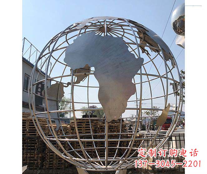 信阳以城市为灵感的不锈钢地球仪雕塑
