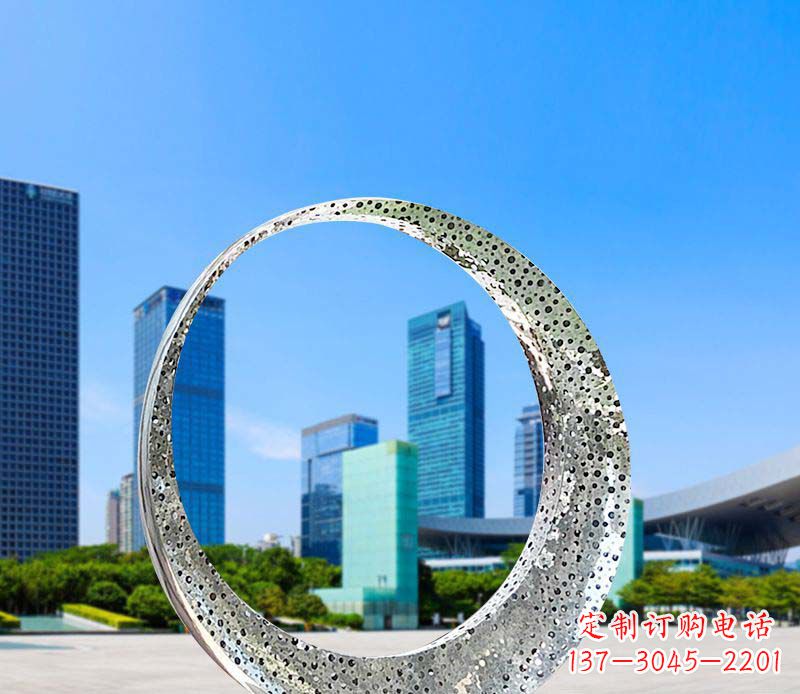 信阳美丽圆环——不锈钢灯饰雕塑