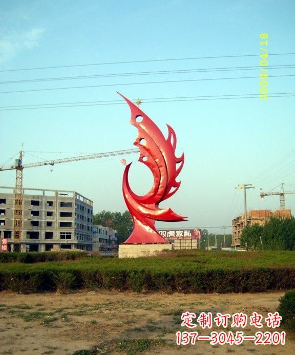 信阳不锈钢凤凰雕塑传承传统文化的艺术精品