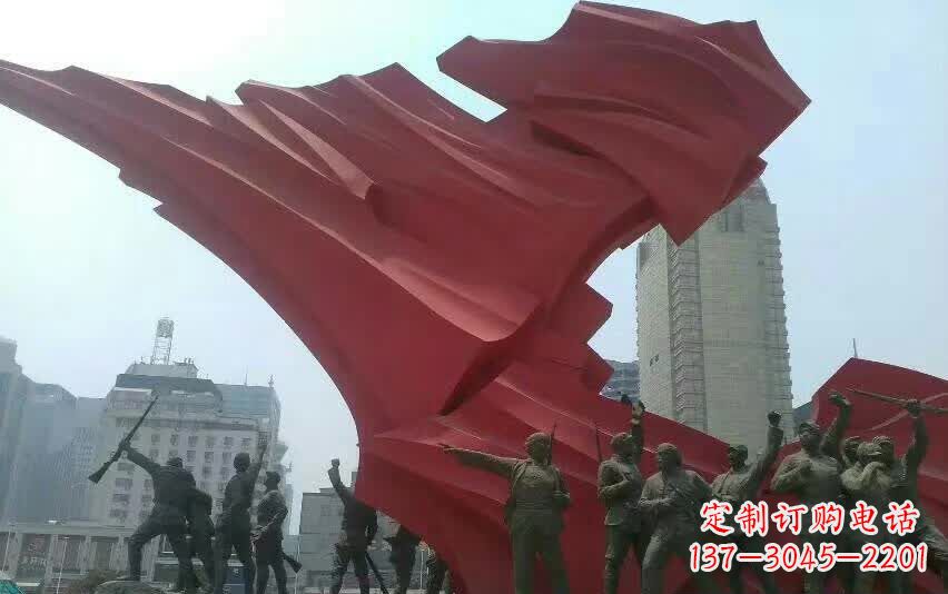 信阳大型不锈钢红军雕塑——见证历史荣光
