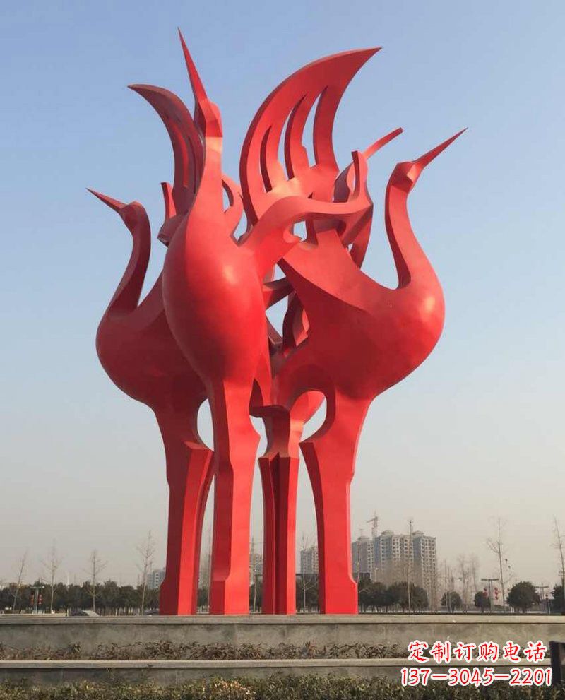 信阳仙鹤雕塑一座城市的标志