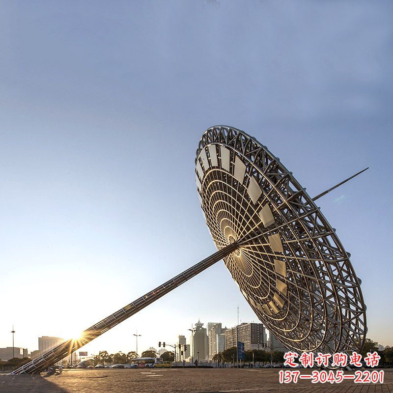 信阳引领城市风采的大型不锈钢创意日晷雕塑