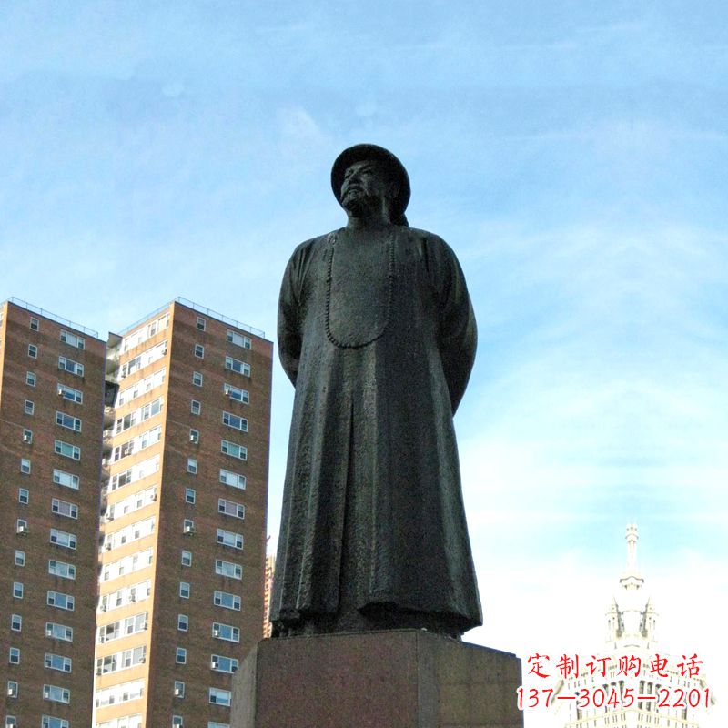 信阳林则徐雕塑标志着城市文化的名人