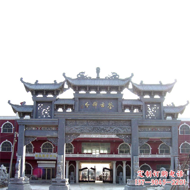 信阳石雕牌楼极致精美的城市艺术