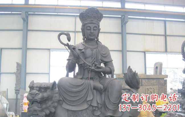 信阳文殊菩萨坐狮子雕塑