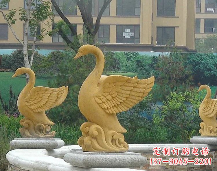信阳天鹅雕塑美丽的园林装饰