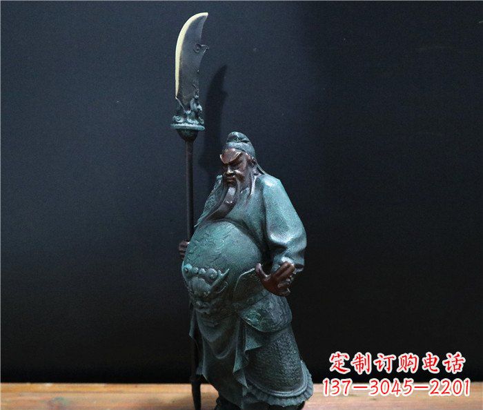 信阳玻璃钢仿铜关公雕塑