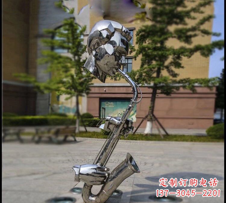 信阳不锈钢萨克斯雕塑——展示音乐家的精神
