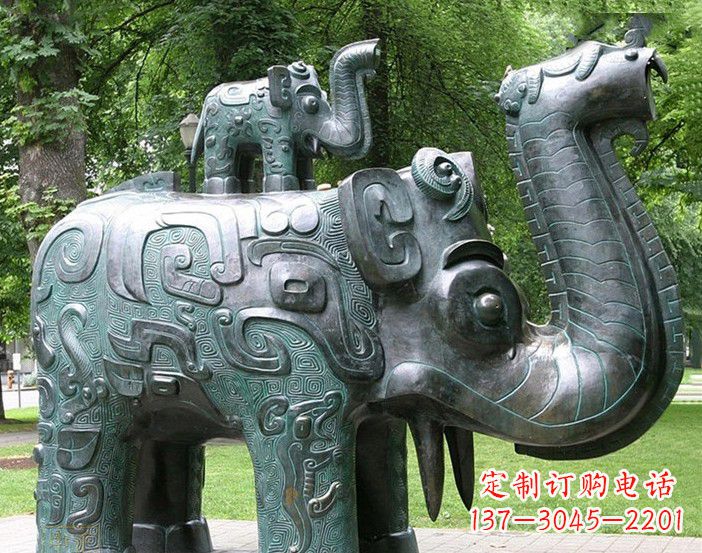 信阳抽象大象铜雕