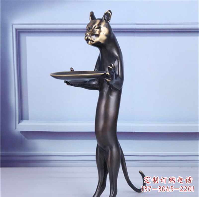 信阳抽象动物猫铜雕