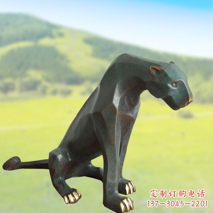 信阳精美铜质豹雕塑精致雕刻,精美外形