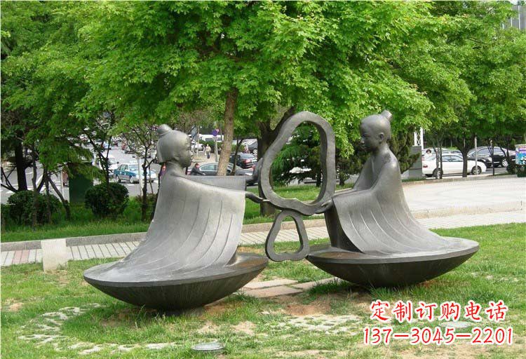 信阳抽象孔融让梨铜雕