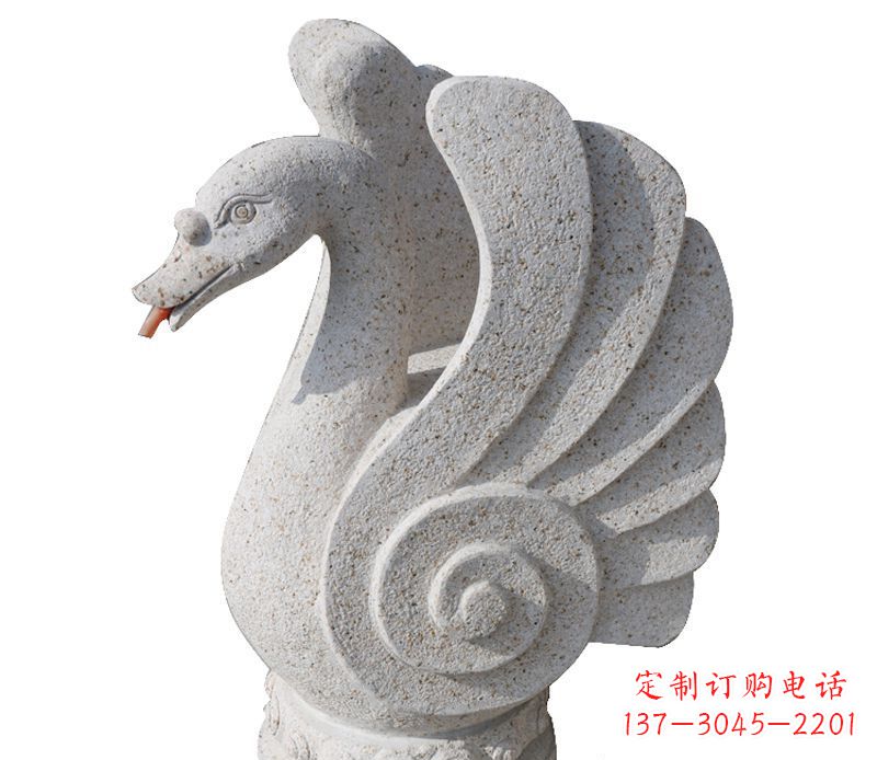 信阳抽象喷水天鹅石雕 (2)