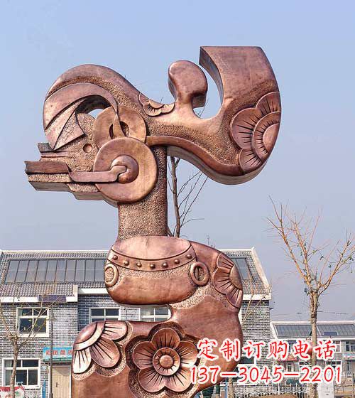 信阳抽象皮影戏人物铜雕
