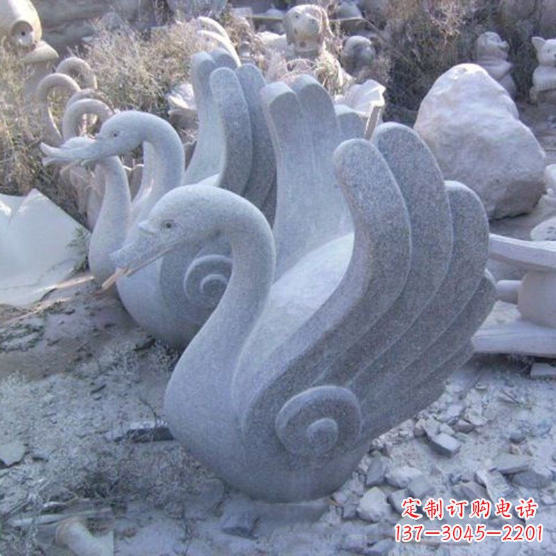 信阳抽象喷水天鹅石雕