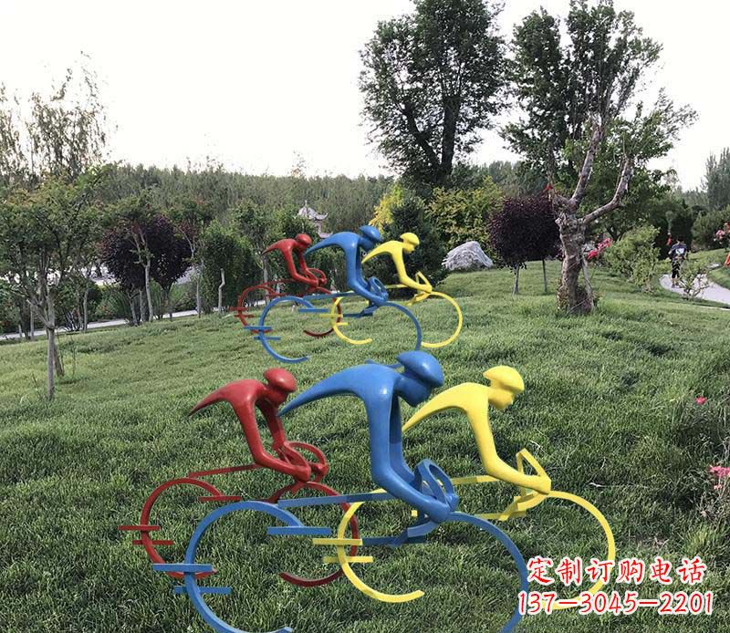 信阳抽象的自行车雕塑——构筑美丽的公园景观