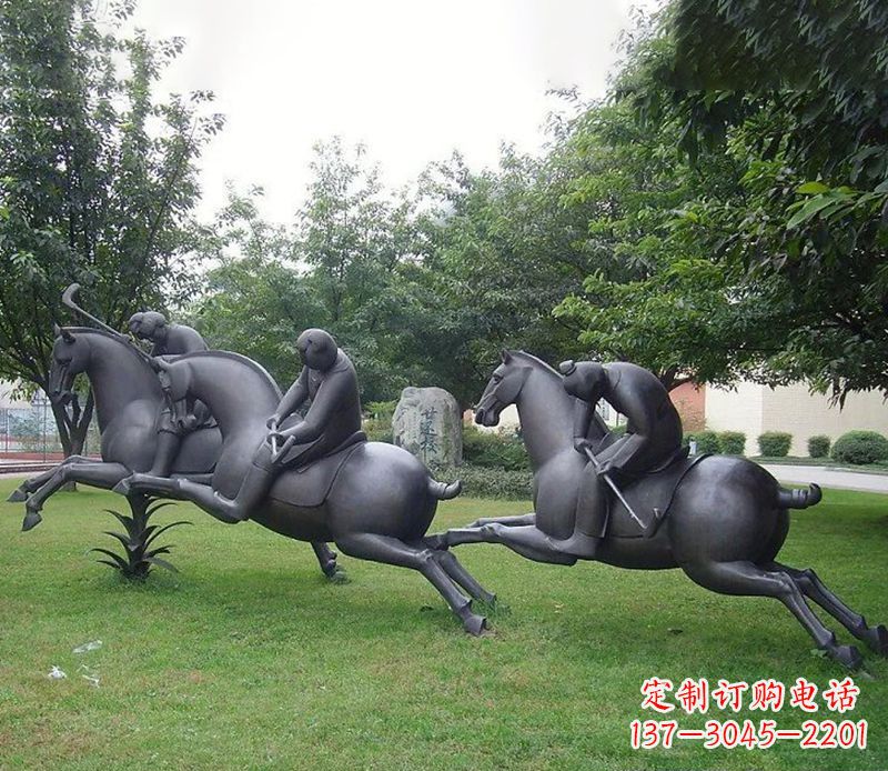 信阳抽象人物骑马铜雕