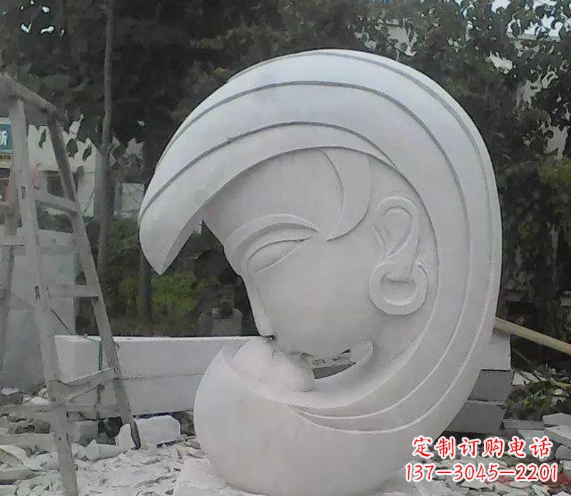 信阳抽象人物头像石雕