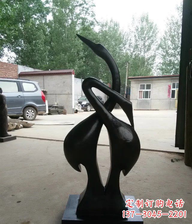 信阳抽象天鹅景观动物铜雕