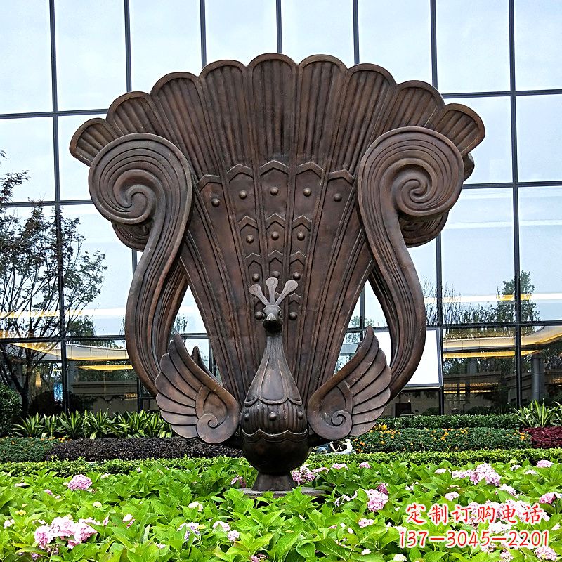 信阳抽象铜雕孔雀雕塑