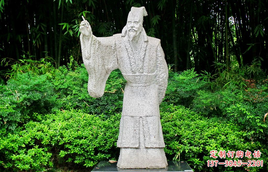 信阳抽象写意白居易石雕塑像-中国古代著名诗人雕像